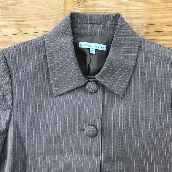 Antonio Melani Women Blazer Gray Coat Jacket - Picture 3 of 8